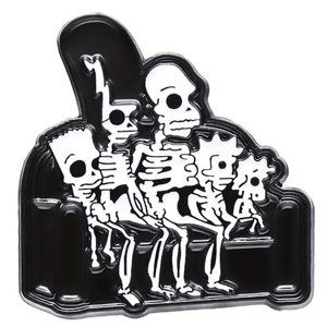 The Simpsons Pin Skeleton X Ray Enamel Tv Cartoon Black Metal Brooch Funny NEW